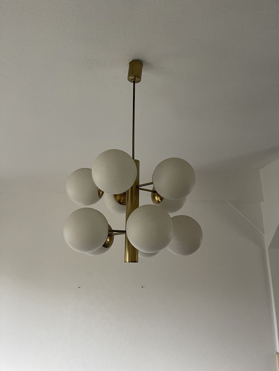 Image 1 of Sputnik Lamp ball opal milk glass 50s retro easy German DDR