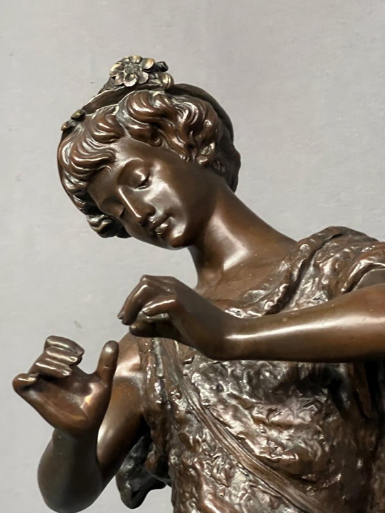 Sculture in bronzo di un pastore con pecore, Marrone, Figuratief (foto 3 di 9)