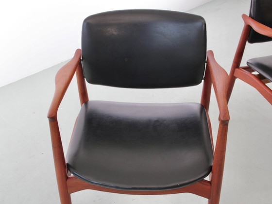 Image 1 of Paar Scandinavische teakhouten fauteuils model 66