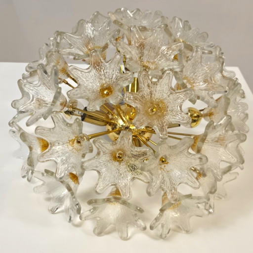 Lámpara de techo Venini VeArt Murano de latón, estilo años 70, diseño italiano Sputnik.