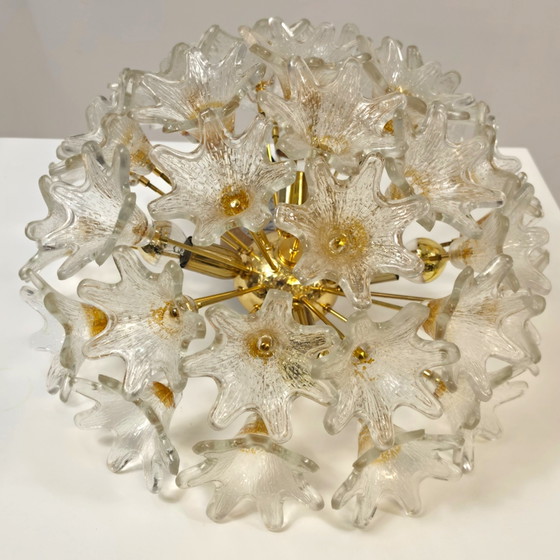 Image 1 of Lámpara de techo Venini VeArt Murano de latón, estilo años 70, diseño italiano Sputnik.