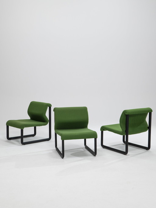 Set van 3 Italiaanse loungestoelen door Tecno, Italië, jaren 1980