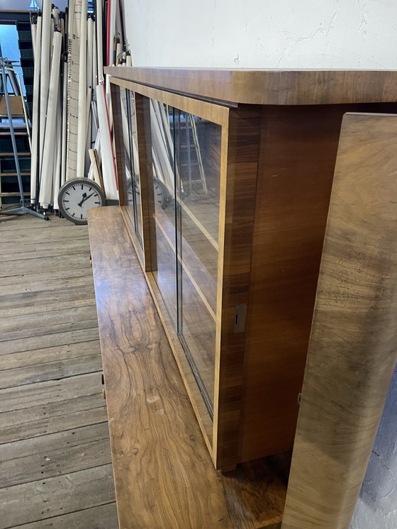 Image 1 of Art Deco Walnoot buffer dressoir jaren 30 Duits