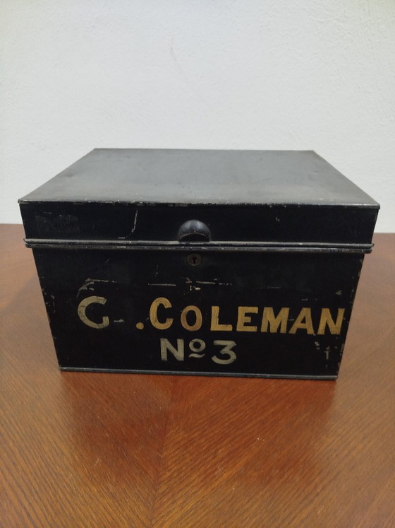 Beautiful set of antique British industrial document boxes / deed boxes – Decorative Objects, Metal (photo 8 of 9)