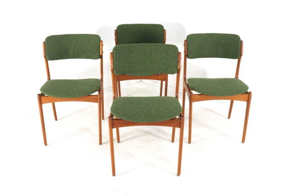 Image 1 of Ensemble de 4 chaises rembourrées Erik Buch pour O.D. Mobler modèle 49