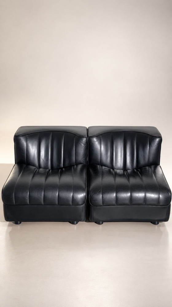Divano Modulare '9000' in Pelle Nera di Tito Agnoli – Mobilier international, Divani modulari (photo 13 of 17)