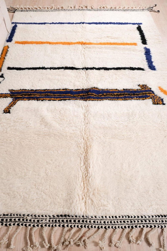Image 1 of Alfombra tradicional hecha a mano de pura lana con coloridos estampados, 150/250 cm.