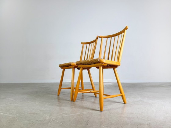 Image 1 of 2er Set Original WKS Midcentury Stuhl WK Möbel Arno Lambrecht