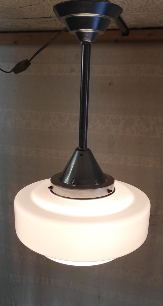 Image 1 of Suspension style Bauhaus globe opaline XL - années 30/40