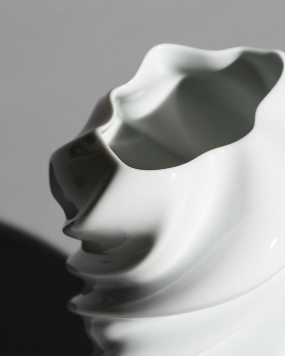 Image 1 of Rosenthal Porcelain Vase Duo “Debut” by Michael Boehm & “Squall” by Cédric Ragot