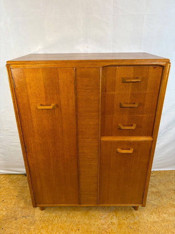 Image 1 of Mid-Century Retro Vintage Oak Compactum Gentleman’s Wardrobe by G Plan E. Gomme c.1950–1960    Gold Stamp • Space-Saving Design 