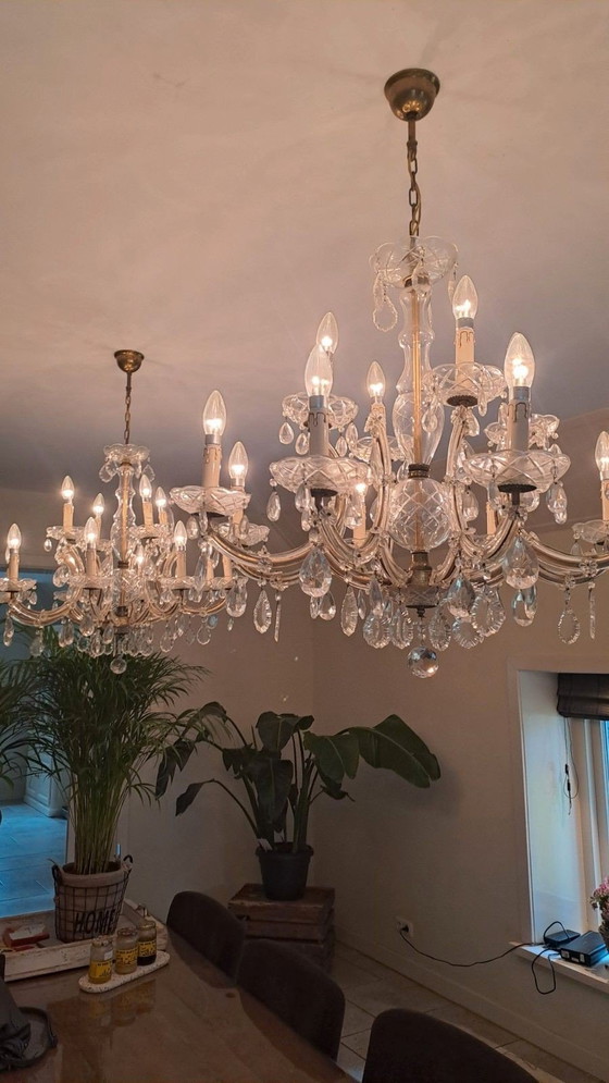 Image 1 of Grandes candelabros de cristal antiguos
