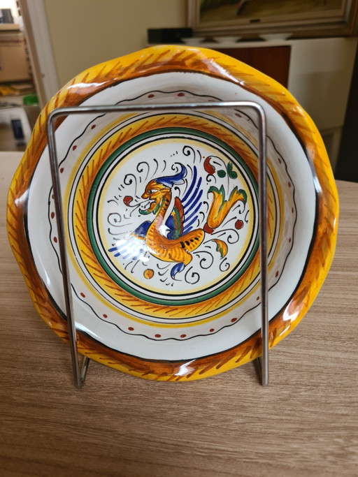 Deruta Raffaellesco keramische kom 1960 / Italiaanse Majolica kom Labor Deruta handbeschilderd – schalen, Ceramic