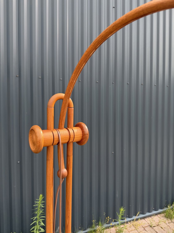 Lampada ad arco vintage in teak – Lampade da terra, Textile, Wood (photo 2 of 15)