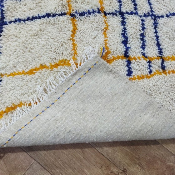 Image 1 of Handmade Moroccan Berber Rug – Modern Geometric Wool Carpet (250 × 150 cm)