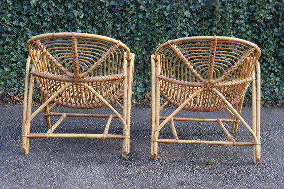 Image 1 of Paar vintage rotan fauteuils uit de jaren 60
