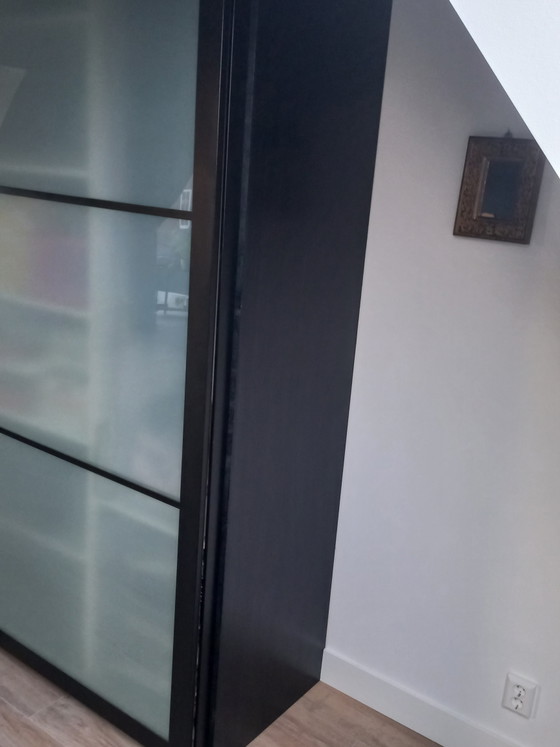 Image 1 of Black bamboo finished Pax wardrobe.