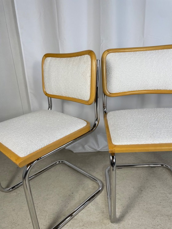 Image 1 of 4 sedie Breuer b32 in bouclé bianco