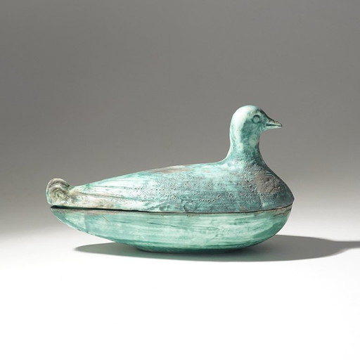 Scatola in ceramica a forma di uccello, anni '60