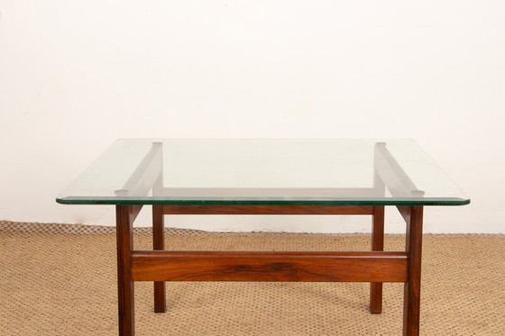 Image 1 of Danish Coffee Table in Rosewood and Glass by Arne Wahl Iversen 1960.