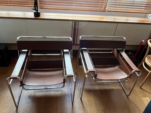 Paar Wassily-Sessel von Marcel Breuer, 1960er Jahre für Gavina, Italien