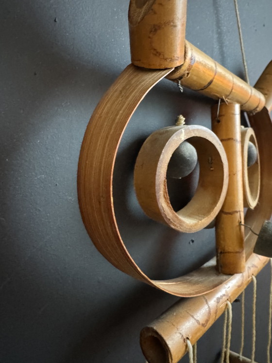 Image 1 of Vintage Bamboo Owl Wind Chime