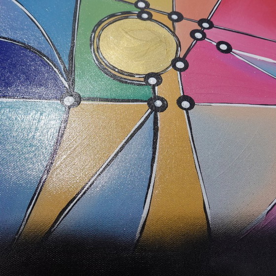 Image 1 of Kubisme A1361 - abstract schilderij XXL