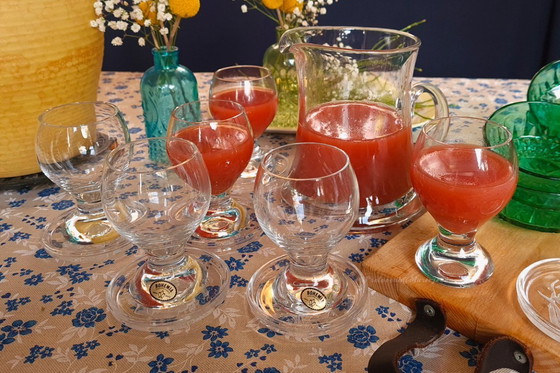 Image 1 of Pavel Hlava für Bohemia Crystalalex - Modell Gina- kleine Weingläser im 6er-Set mit schwerem Glasausgießer