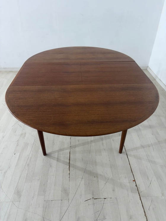 Image 1 of Danish teak dining table wood table dining room table extendable Dyrlund