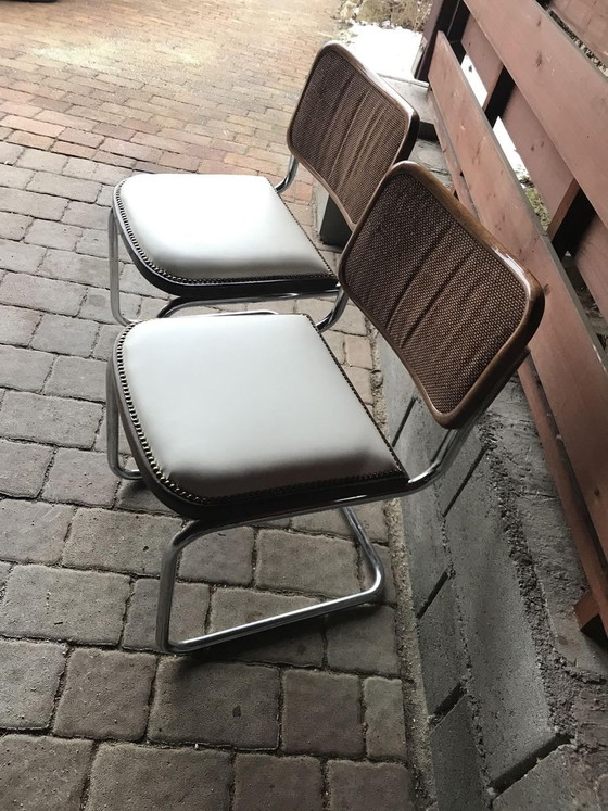 Mid-Century Modern Upholstered Chrome Dining Chairs, 1970s, Set of 4 – Mid Century Modern (photo 2 of 7)