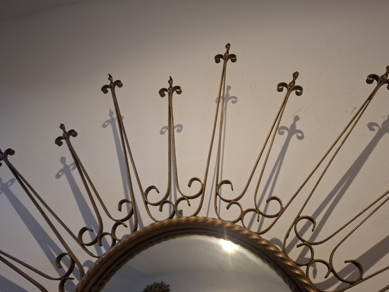 Image 1 of Seltener Chaty Vallauris Sonnenspiegel 77cm signiert konvexes Glas 1955