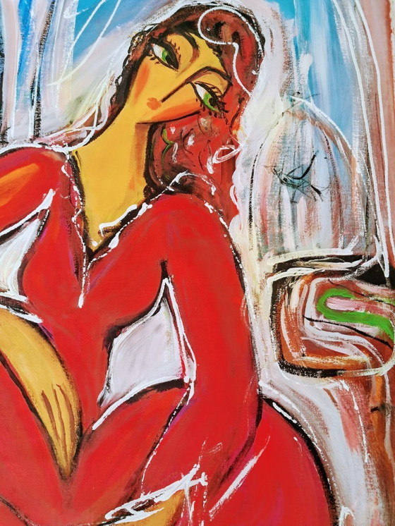 Image 1 of HRASARKOS - Seated woman - Artist's canvas