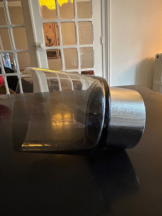 Image 1 of smoked glass candlestick by Boussu, 1970