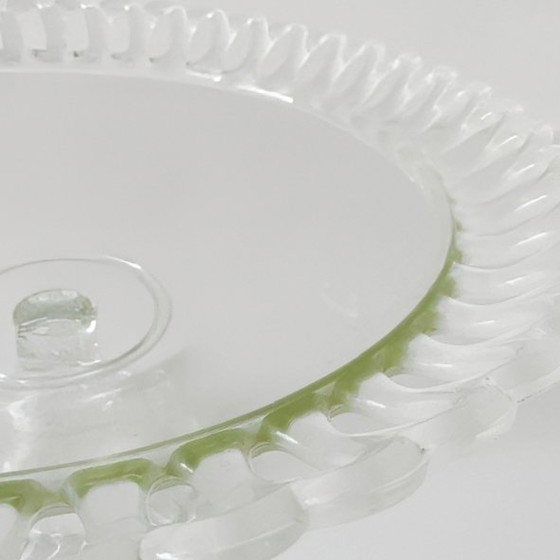 Image 1 of Ciotola per frutta e dessert in cristallo vintage di metà secolo con piede, cristallo anni '60