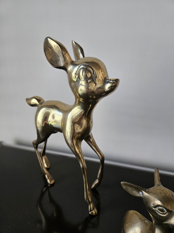 Image 1 of Brass Bambi set of 3