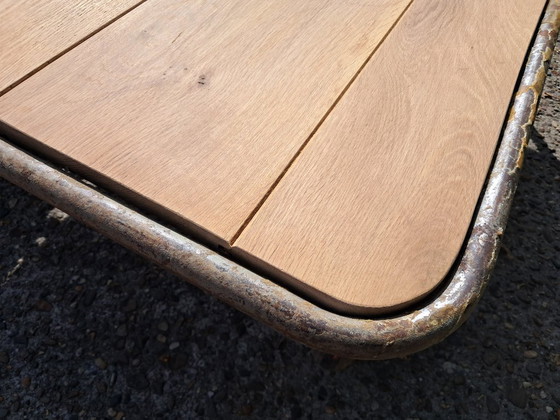 Image 1 of Buiscar stone cart lounge table with oak table top