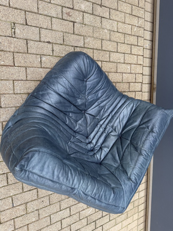 Image 1 of Pelle originale Ligne Roset Togo blu petrolio 100% autentica