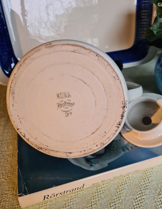 Image 1 of Hertha Bengston entwirft Koka Blue für die Rörstrand Kaffee-Teekanne.