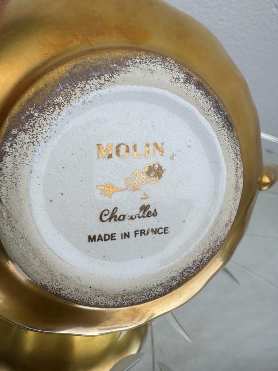 Old Charolles Faience Gold Box, Decorative Objects, Ceramic (photo 14 of 15)
