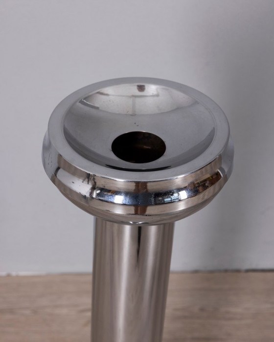Vintage 1970s Italian-Design Chrome-Plated Metal Floor Ashtray – Decorative Objects (photo 6 of 10)