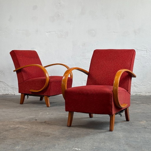 Pair of Halabala H-410 Armchairs, 1930s – Czechoslovak Art Deco