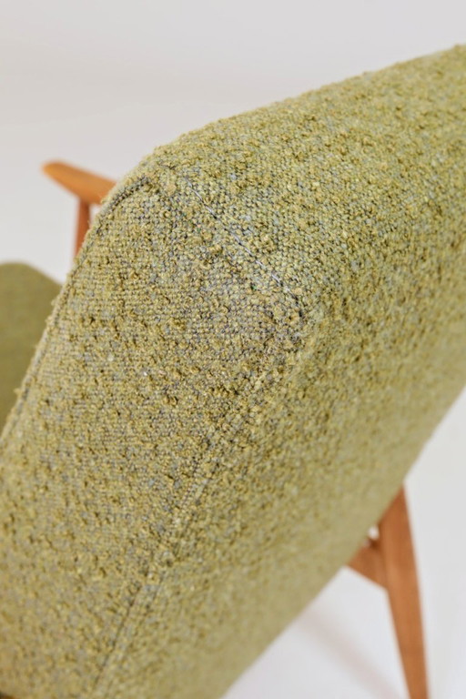 Vintage sessel moosgrün bouclé design von H.Lis