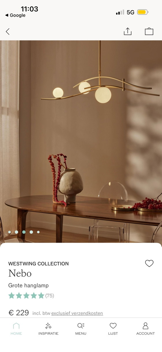 Image 1 of Nebo pendant lamp Westwing collection