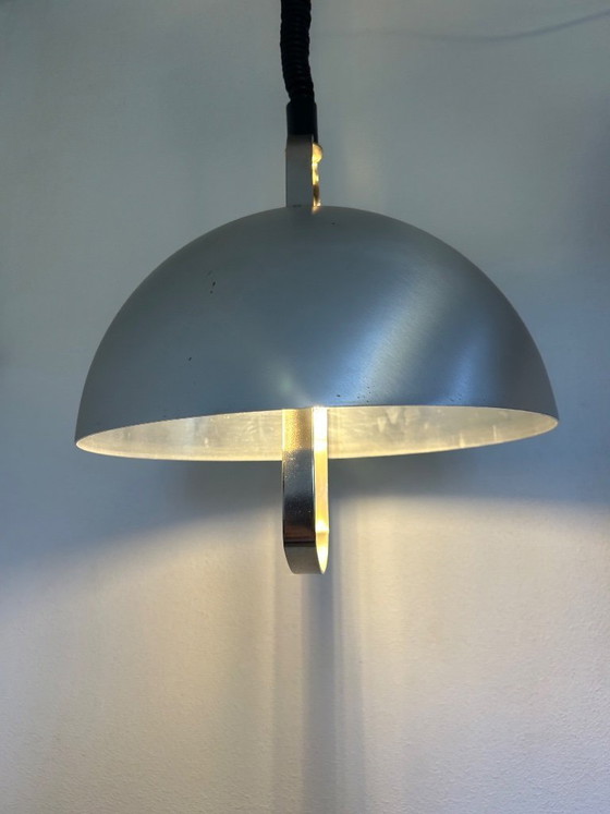 Image 1 of lustre up and down en métal brossé 1970