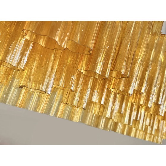 Image 1 of Lustre Tronchi rectangulaire de luxe en verre de Murano doré
