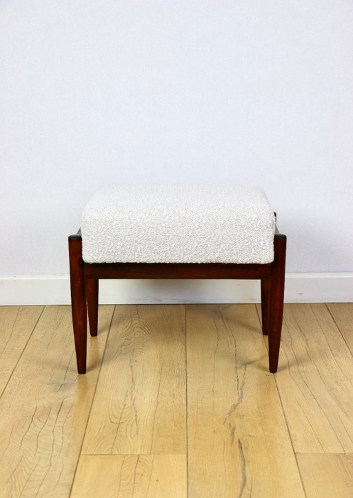 Sgabello Edmund Homa, seduta in bouclé bianco avorio crema - 2 pezzi disponibili