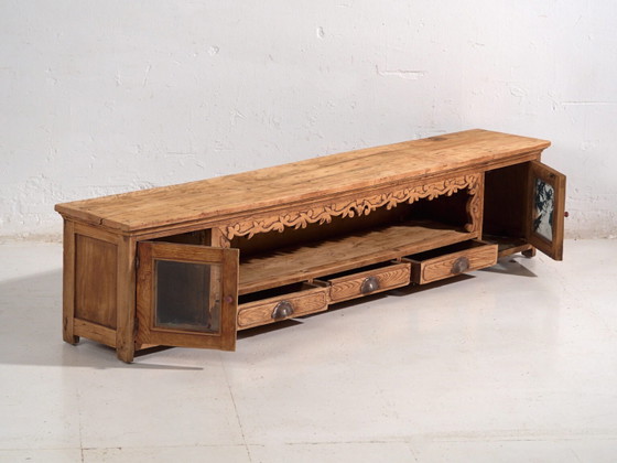 Credenza bassa antica in legno di pino – Cina, circa 1930 – Credenze con vetrina, Iron (photo 23 of 40)
