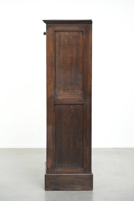 Magnífico archivador/notario antiguo inglés de roble con puerta enrollable de principios del siglo XX. (photo 6 of 14)