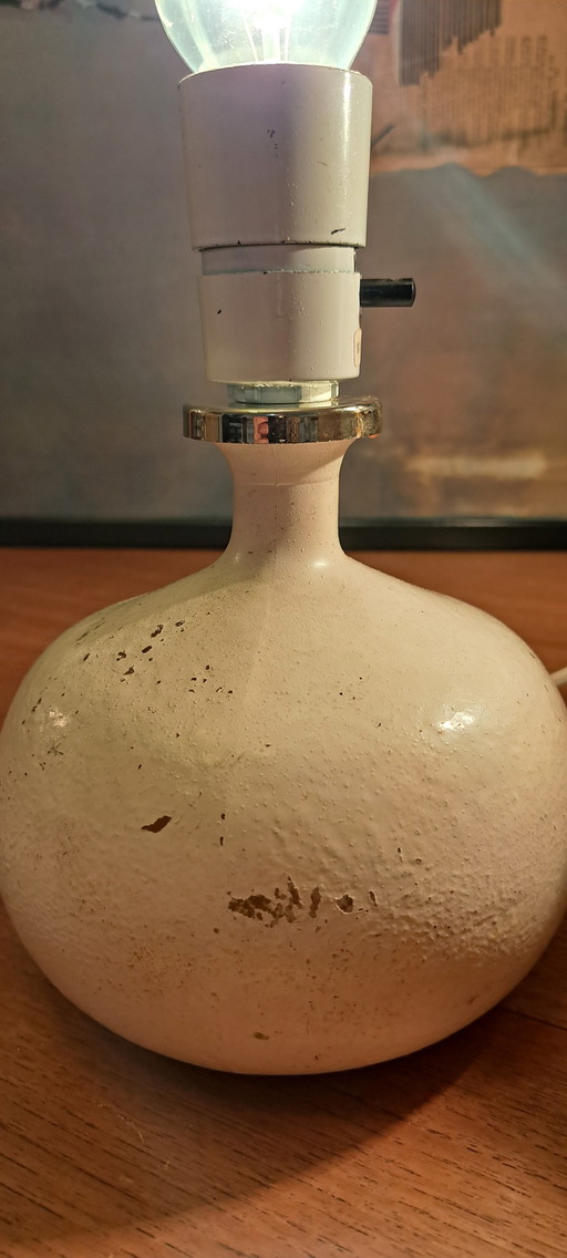 2 Retro Table Lamps – White & Yellow, Ceramic, Unique Interieur Copenhagen