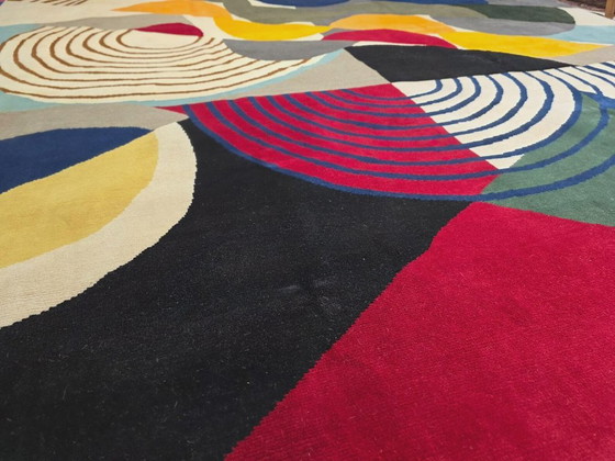 Handgeknüpfter Wollteppich – Komposition von Sonia Delaunay, 1955, Moderner Art-Deco-Stil – Teppiche & Läufer (photo 4 of 10)